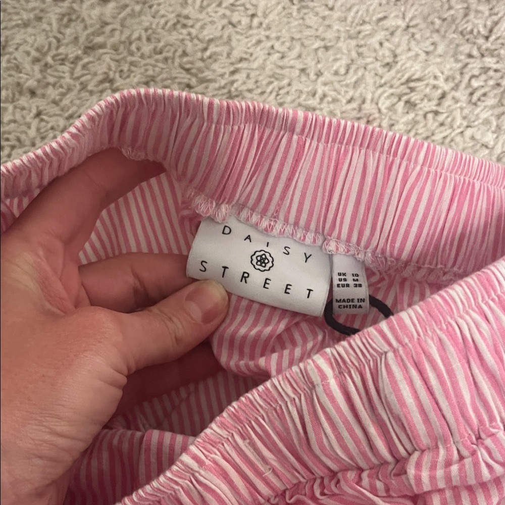 Wide leg pink stripped beach pant XS - Picture 3 of 3